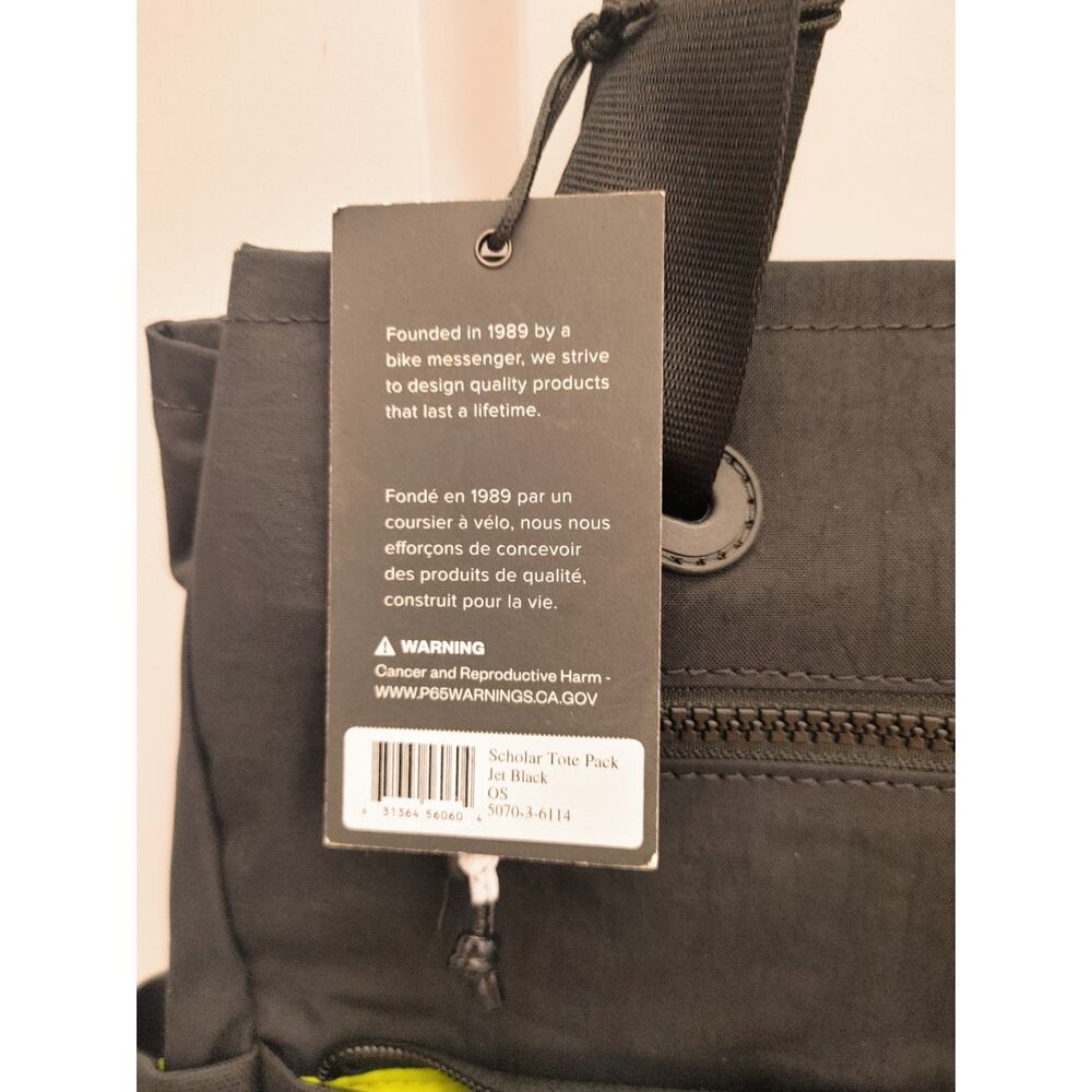 Timbuk2 Scholar Convertible Tote Bag Laptop Carry-On Jet Black NWT - Picture 4 of 6
